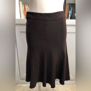 S295 Vintage Trumpet Style Brown Knee Length Skirt Size 9